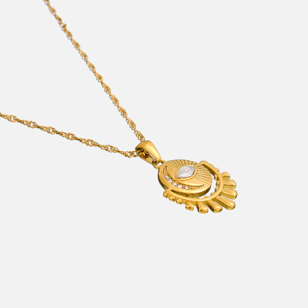 Hikari - Collana Pendente Occhio Sole Oro