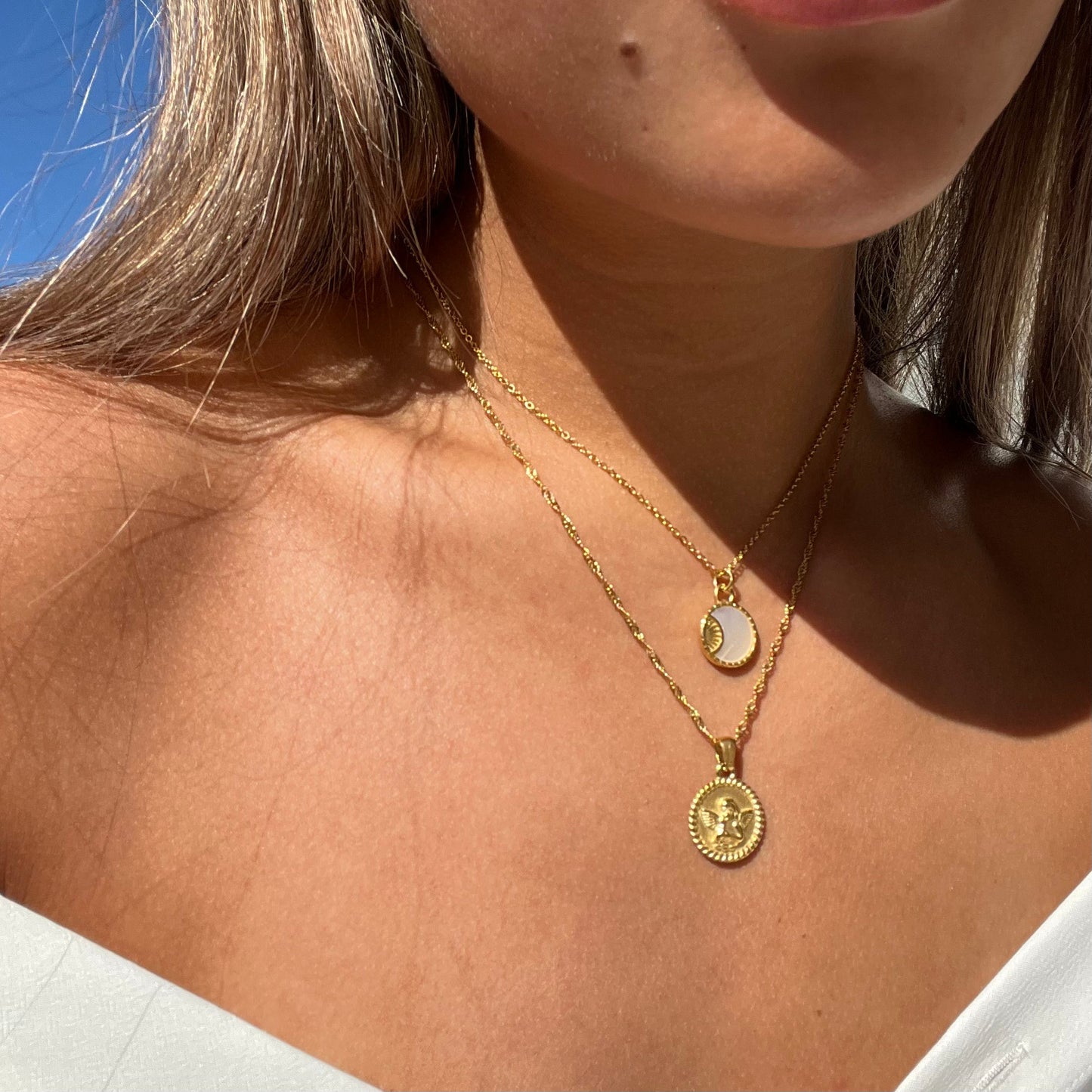 Tenshi - Collana con Ciondolo Angelo Oro