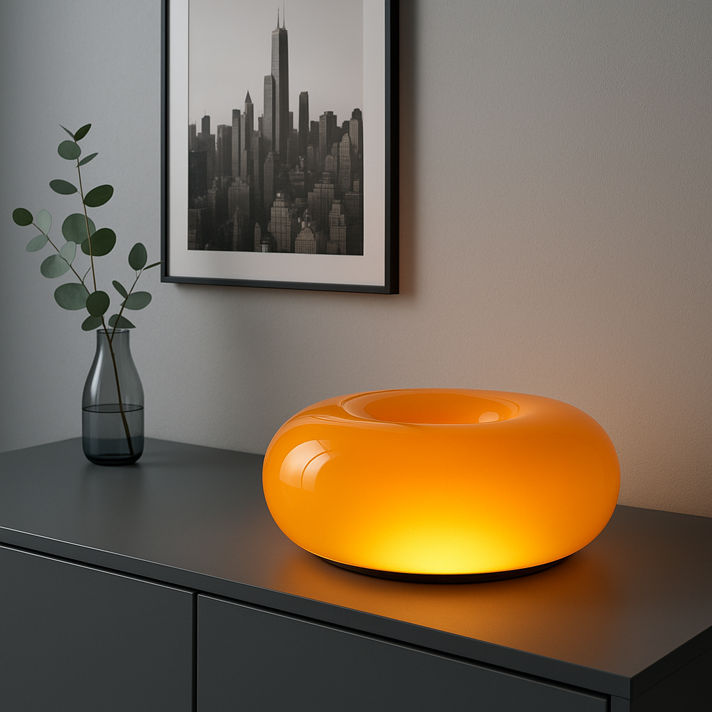 Yama - Lampada Ibridia in Vetro Ambrato