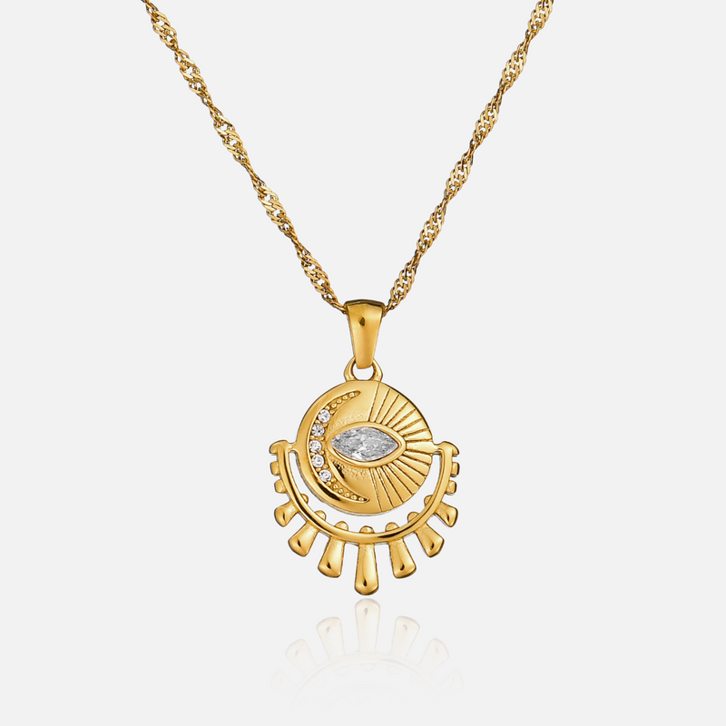 Hikari - Collana Pendente Occhio Sole Oro