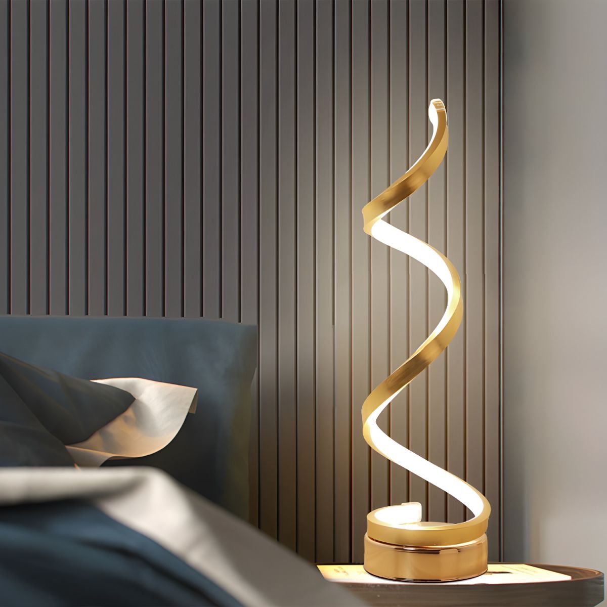 Uzumaki - Lampada Tavolo Spirale LED Integrato