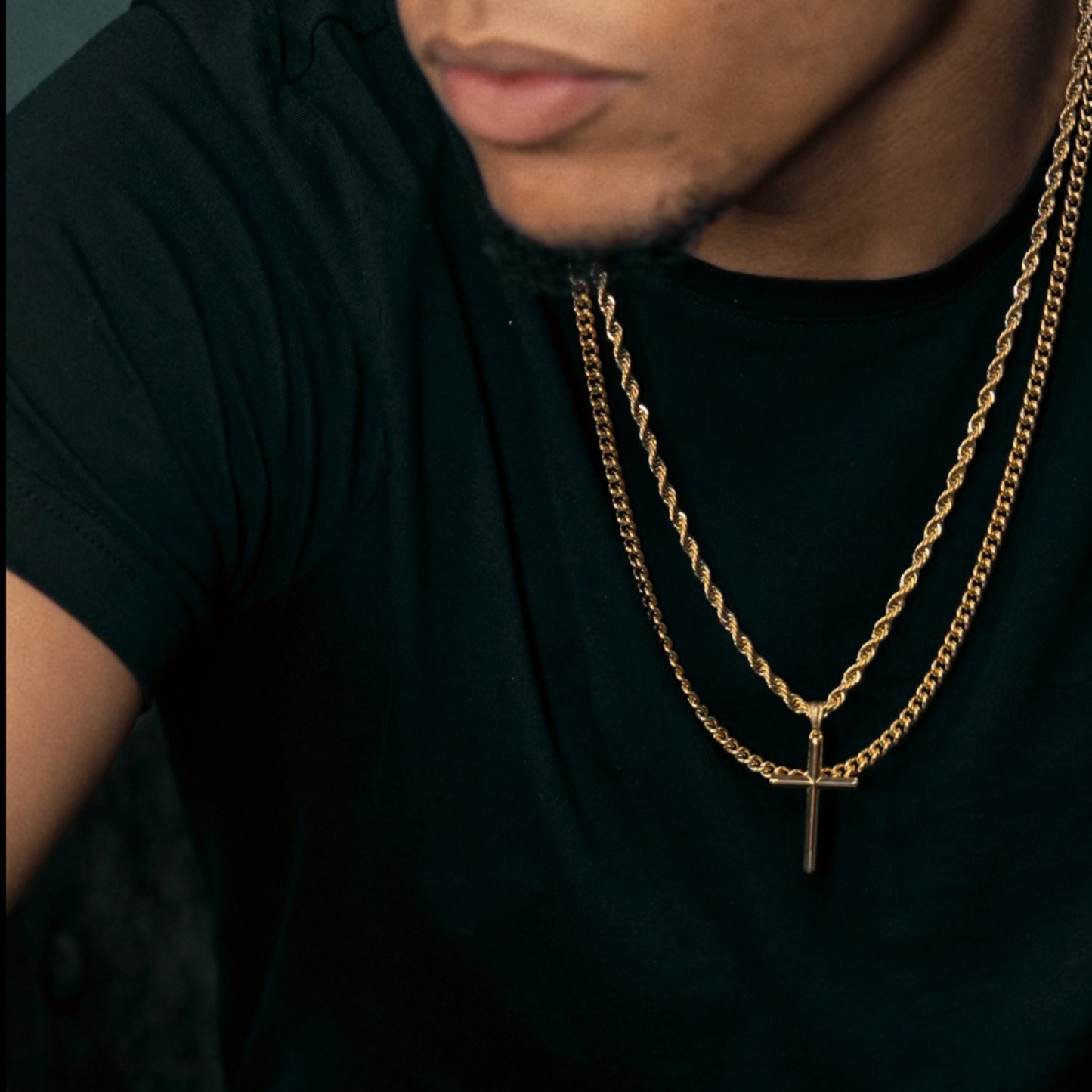 Musubi - Collana Croce Acciaio Rope Premium