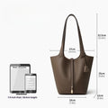 Yuki - Textured Genuine Leather Shoulder Bag