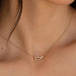 Kaze - Collana con Ciondolo Catena Pavé di Zirconi