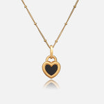 Kuro - Collana con Ciondolo Cuore Oro Rigato