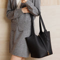 Yuki - Textured Genuine Leather Shoulder Bag