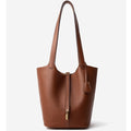 Yuki - Textured Genuine Leather Shoulder Bag