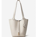 Yuki - Textured Genuine Leather Shoulder Bag