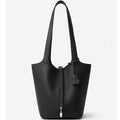 Yuki - Textured Genuine Leather Shoulder Bag