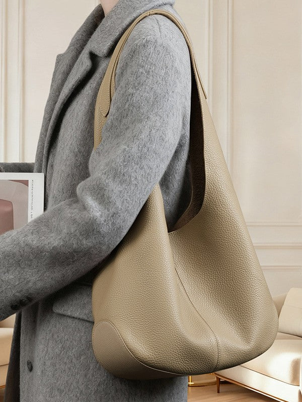 Kaede - Minimalist Leather Hobo Bag