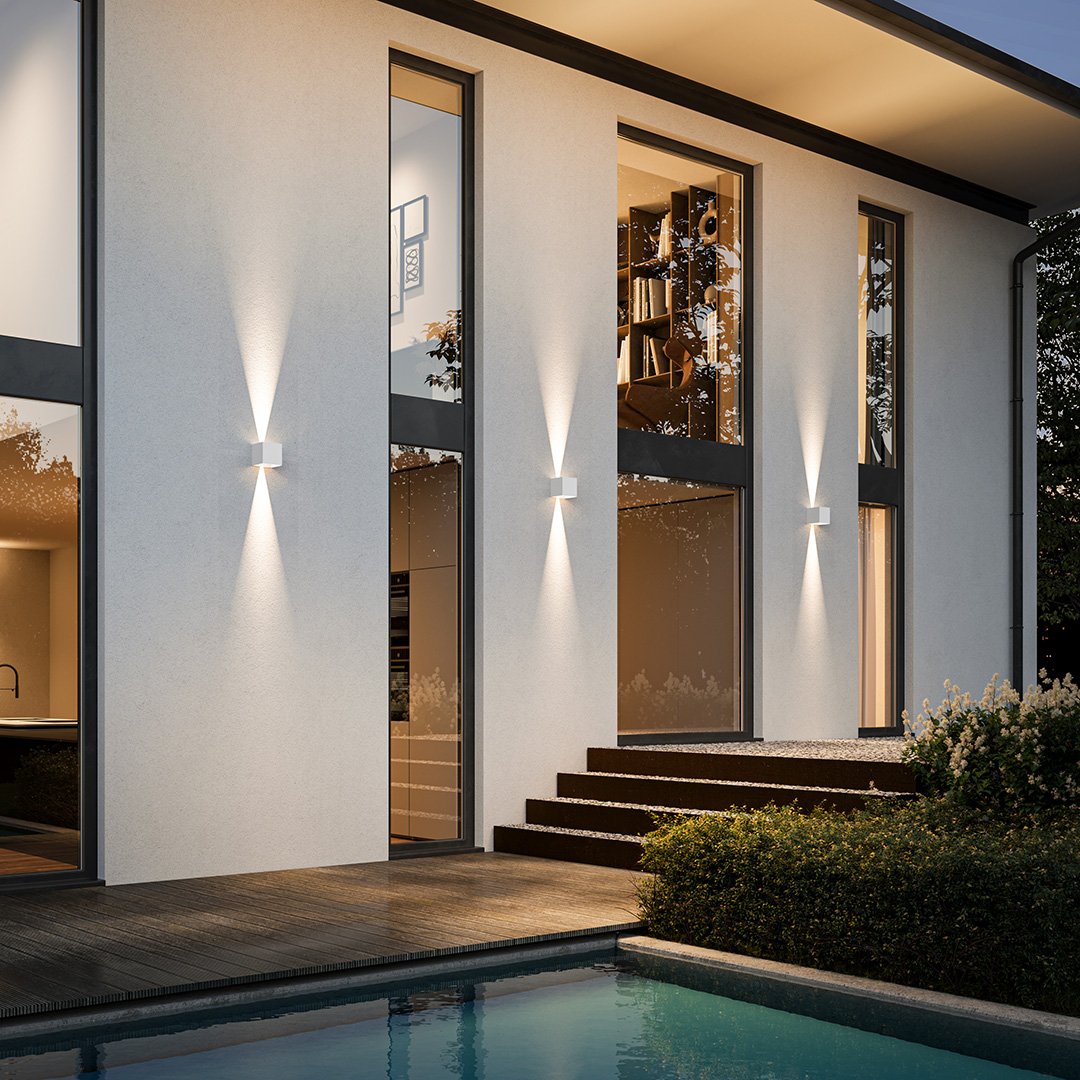 Komorebi - Applique LED Esterni Cubica Bidirezionale