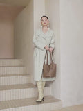 Yuki - Textured Genuine Leather Shoulder Bag