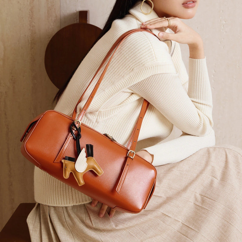 Ume - Leather Baguette Charm Bag