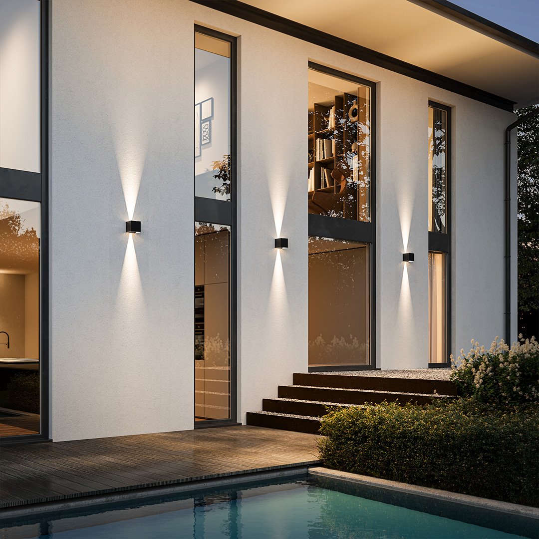 Komorebi - Applique LED Esterni Cubica Bidirezionale